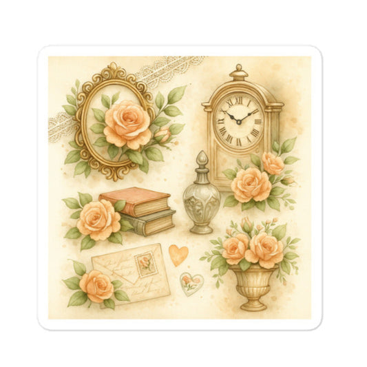 Vintage boudoir journal stickers WB1P03