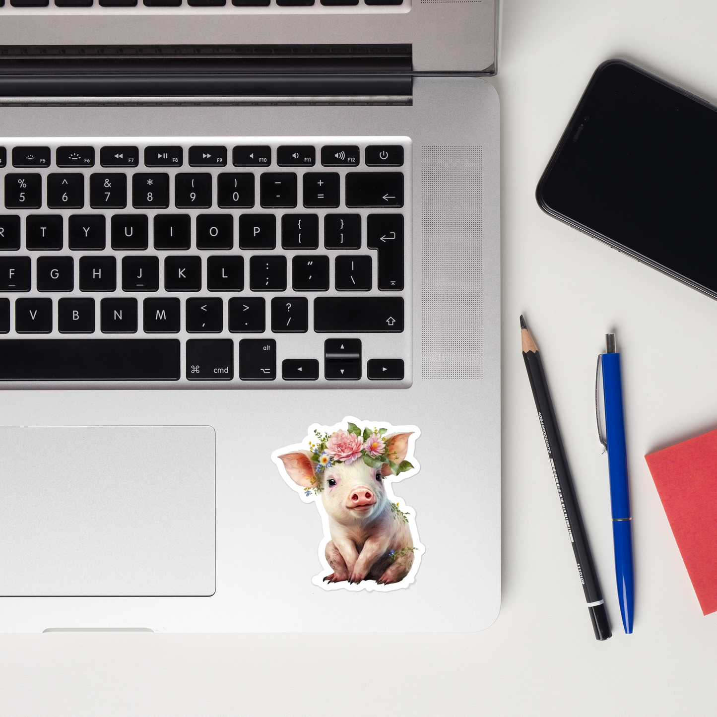 Floral Baby Pig sticker - FP1P01