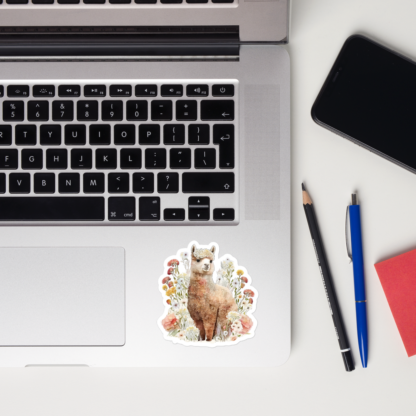 Floral Baby Llama Alpaca sticker - FL1P02