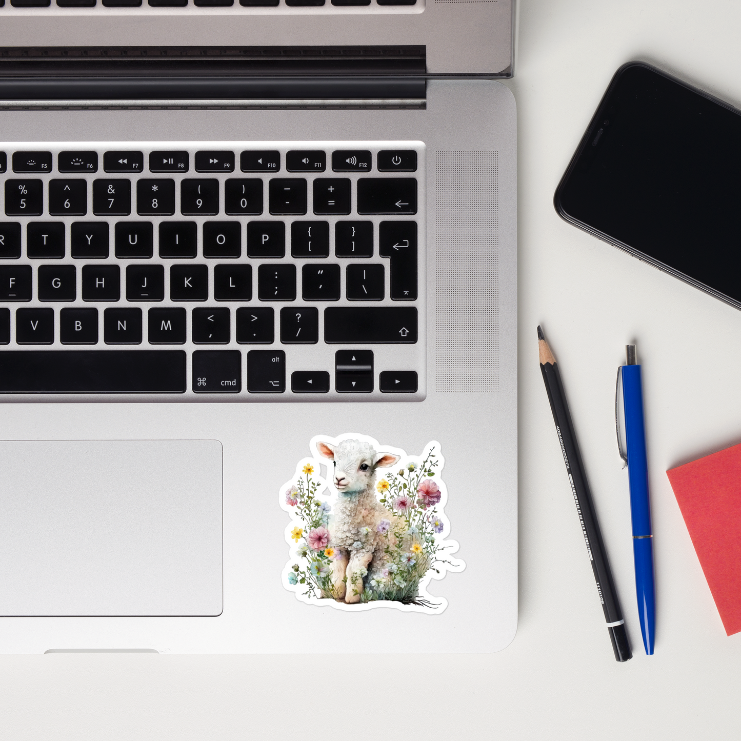 Floral Baby Lamb sticker - FM1P01