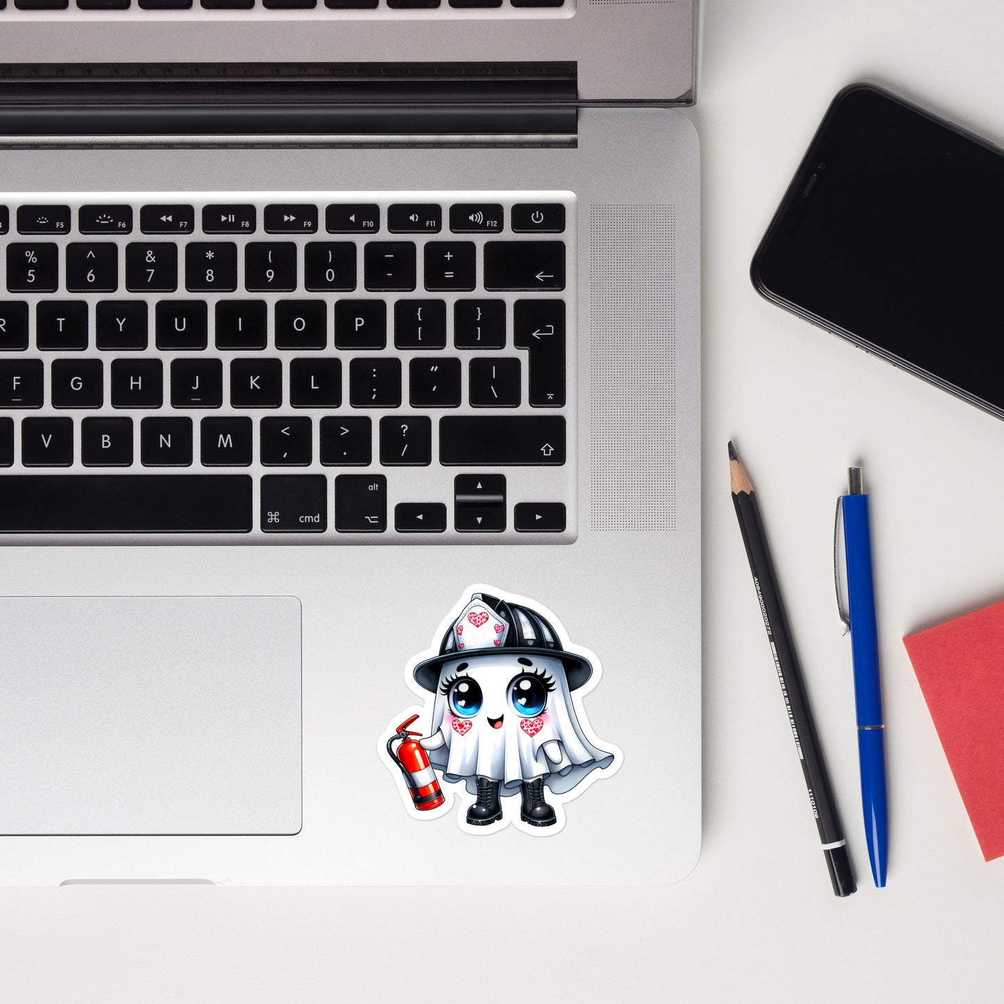 Ghost Fireman Halloween sticker GFHS03