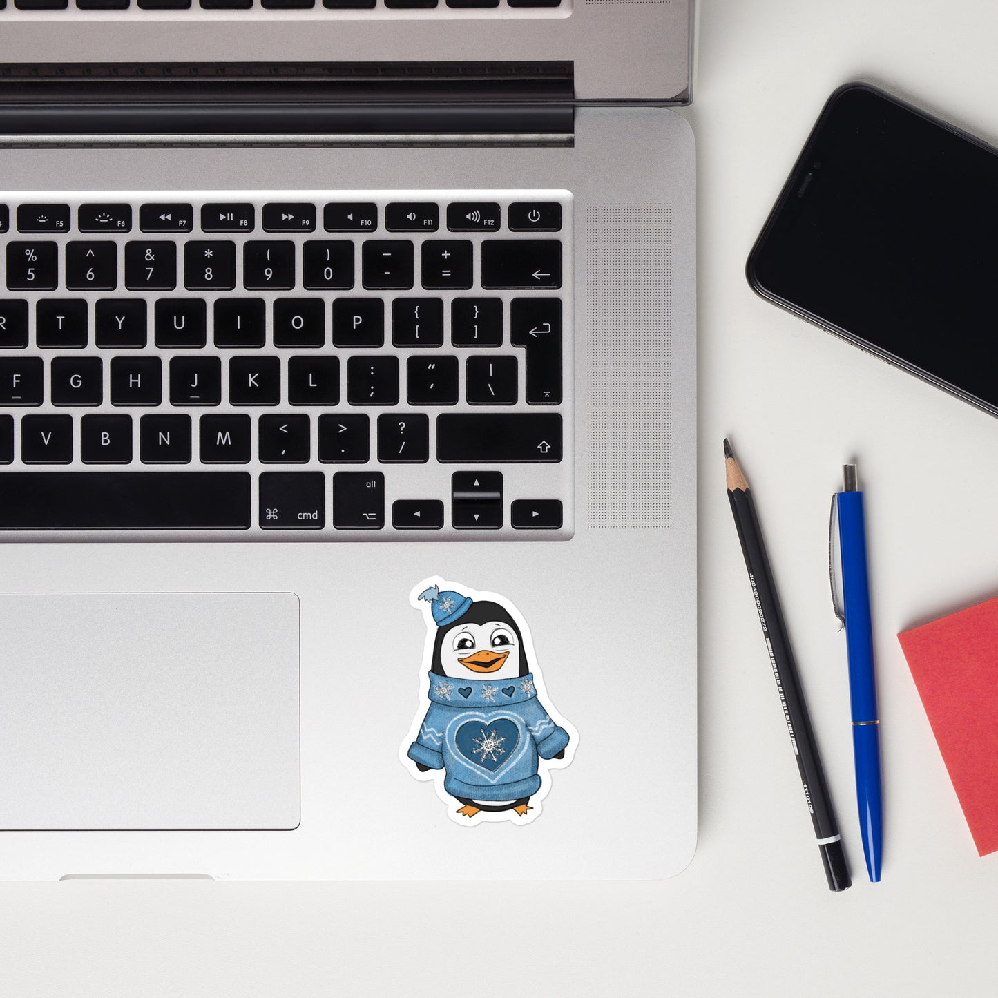 Pinguin in ugly sweater winter sticker UGSC01