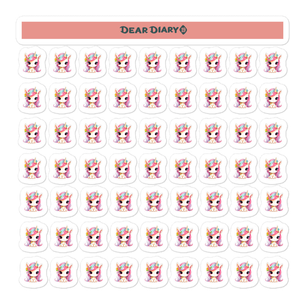 63 unicorn planner stickers sheet 5.5'' x 5.5'' SUNPL01