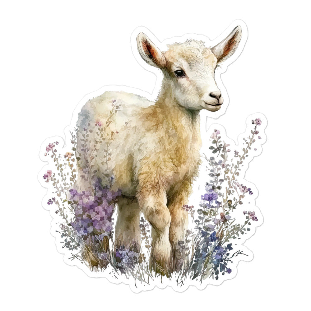 Floral Baby Goat sticker - FG1P01