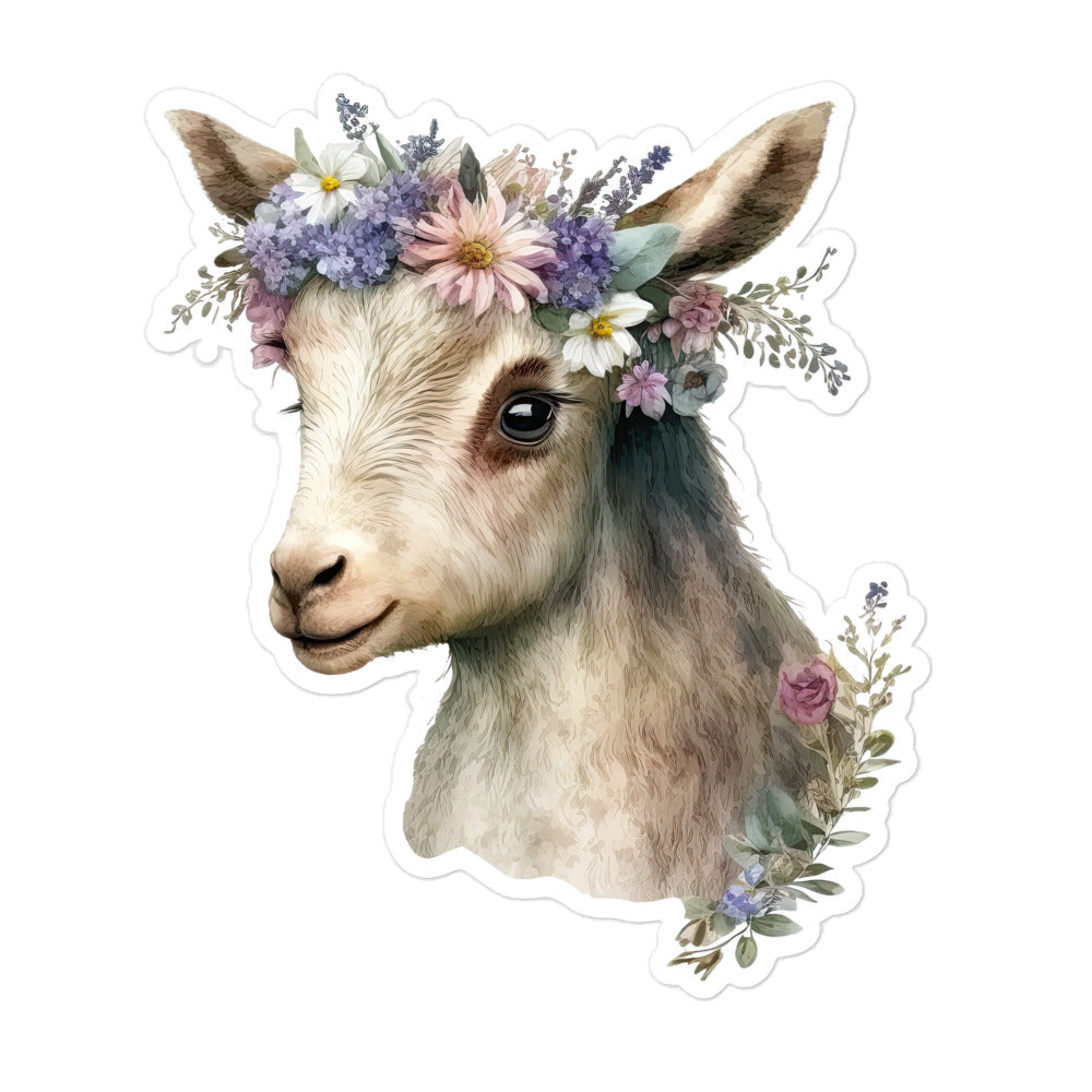 Floral Baby Goat sticker - FG1P02