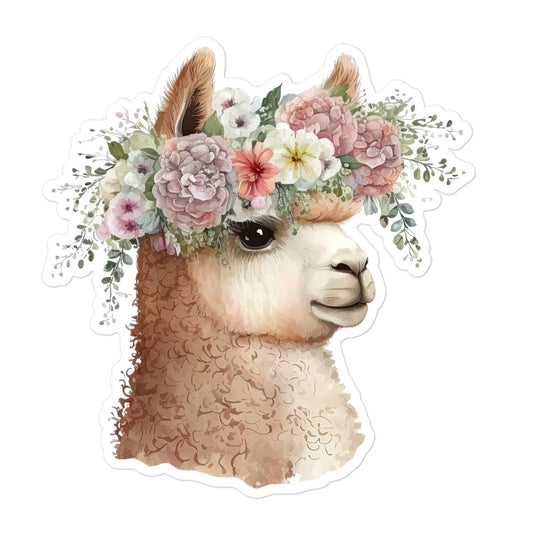 Floral Baby Llama Alpaca sticker - FL1P01