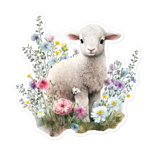 Floral Baby Lamb sticker - FM1P02