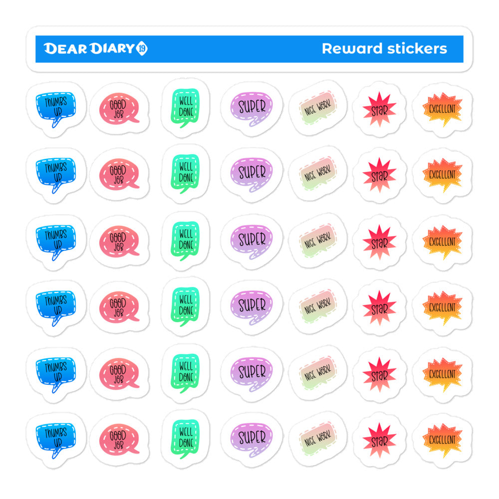 Set of Colorful Reward Stickers for Teachers and Parents - RSSH01