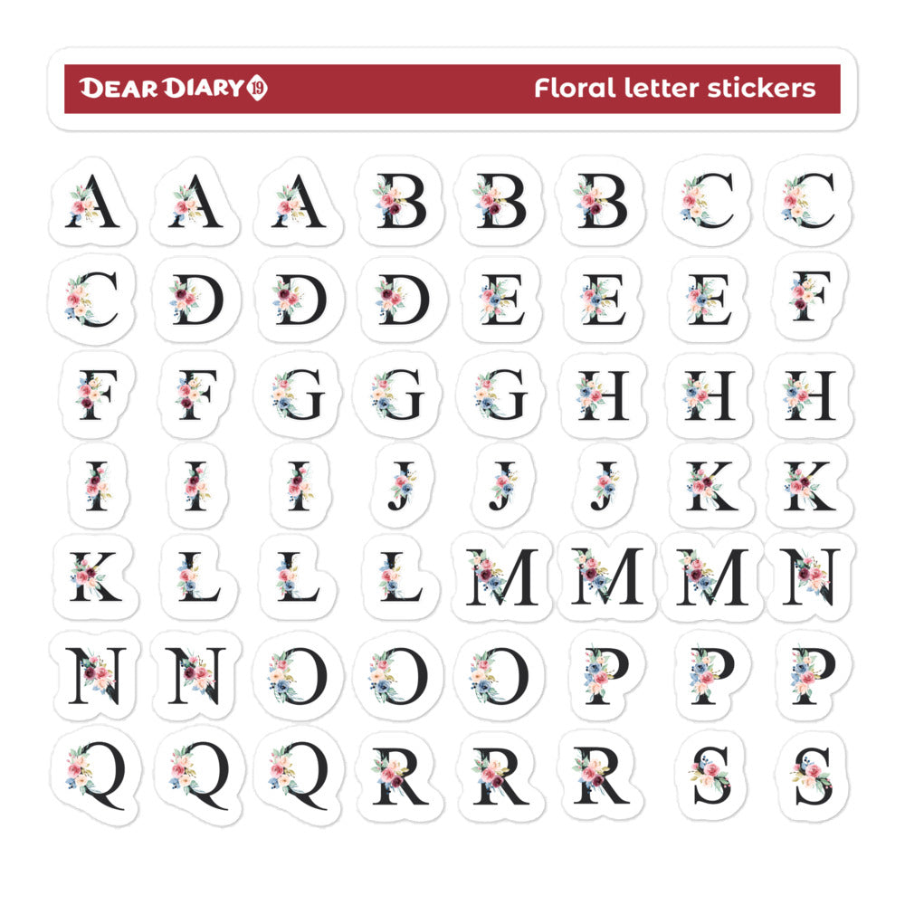 Alphabet Letter Numbers Stickers sheet pack - LSPA01