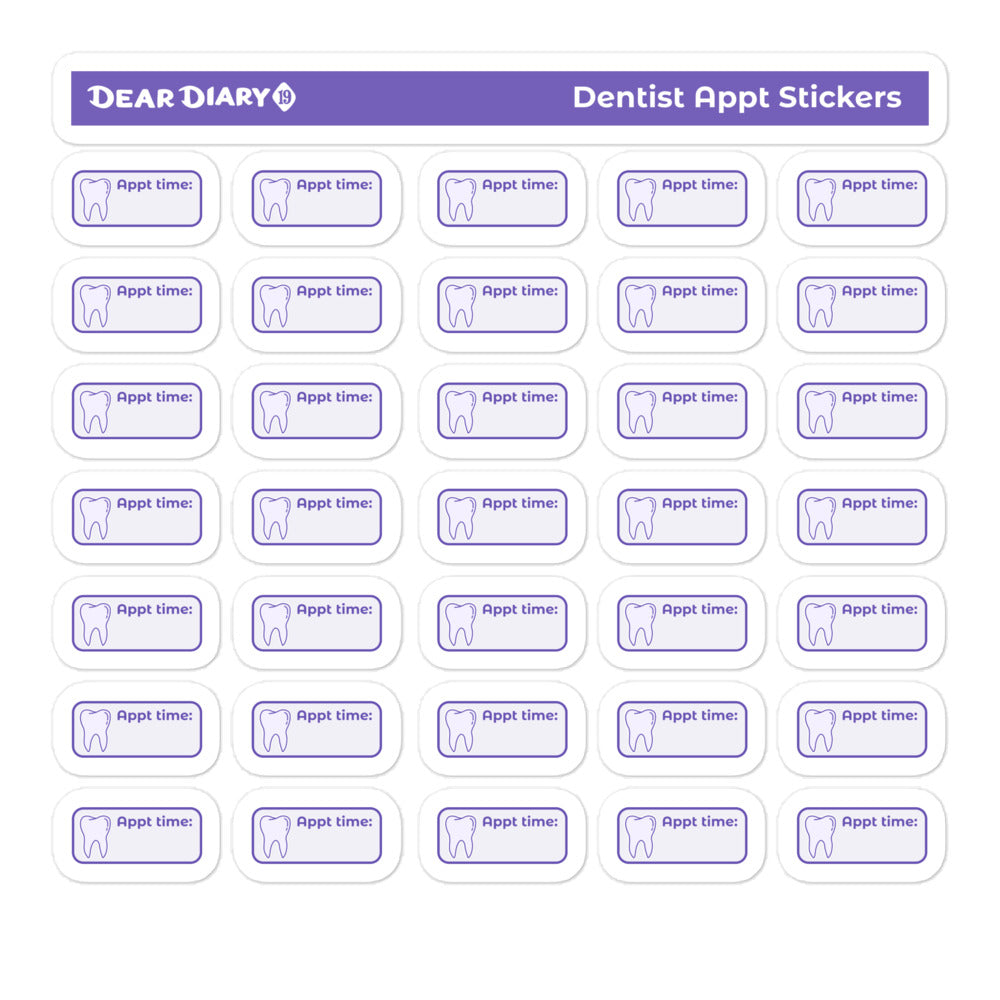 Dentist appointment planner stickers - DASH01