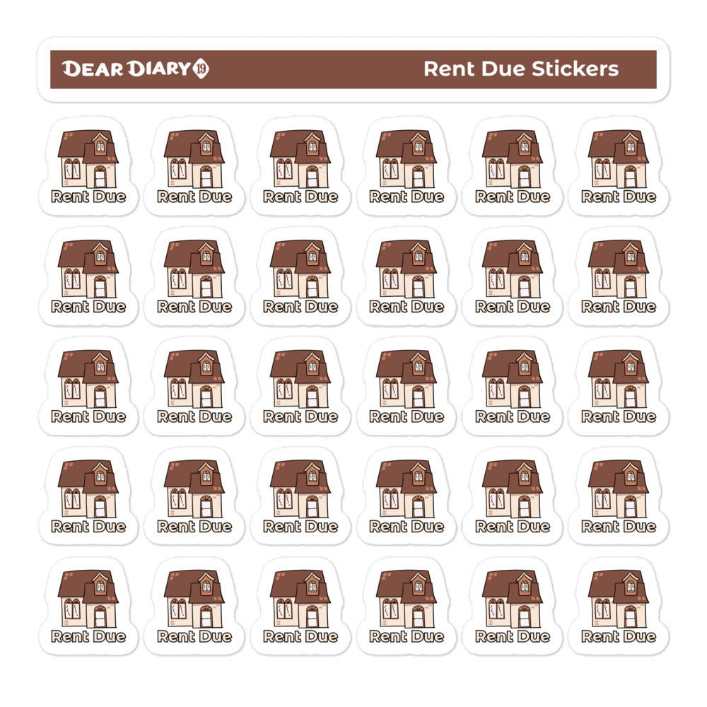 Rent due planner stickers sheet - RDSH01