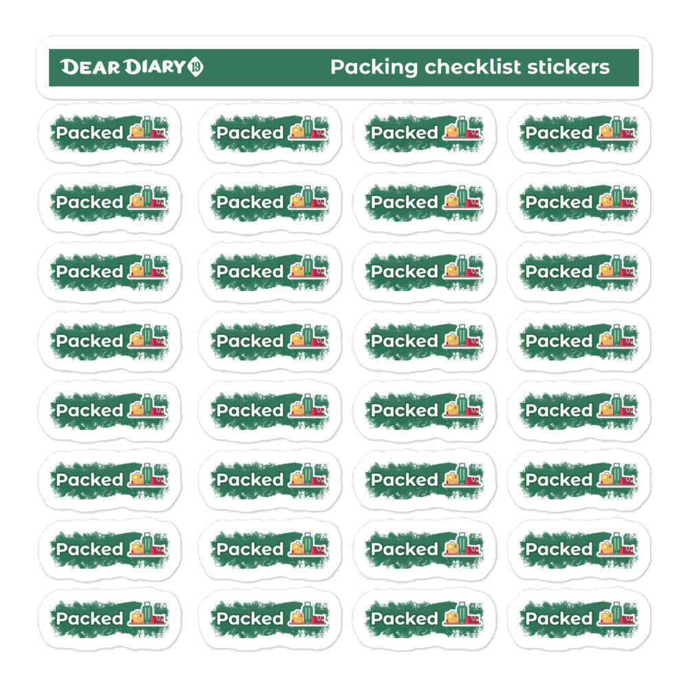 Packing checklist planner stickers sheet - PCSH01