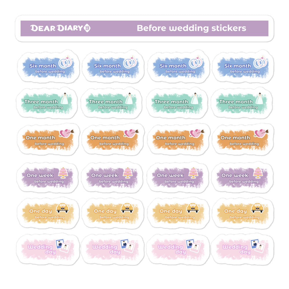 Wedding planner stickers sheet - TDBW01