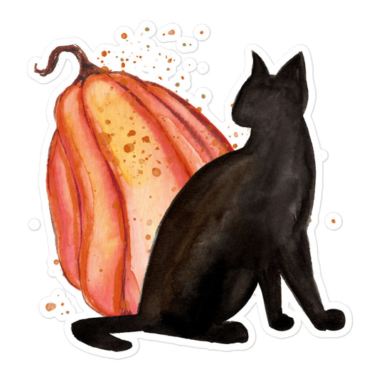 Halloween cat sticker WAHC01
