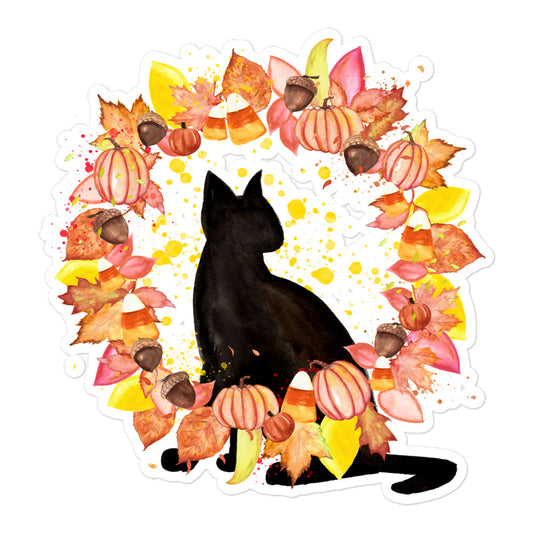 Halloween cat sticker WAHC05