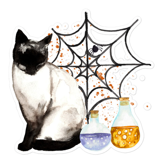Halloween cat sticker WAHC07