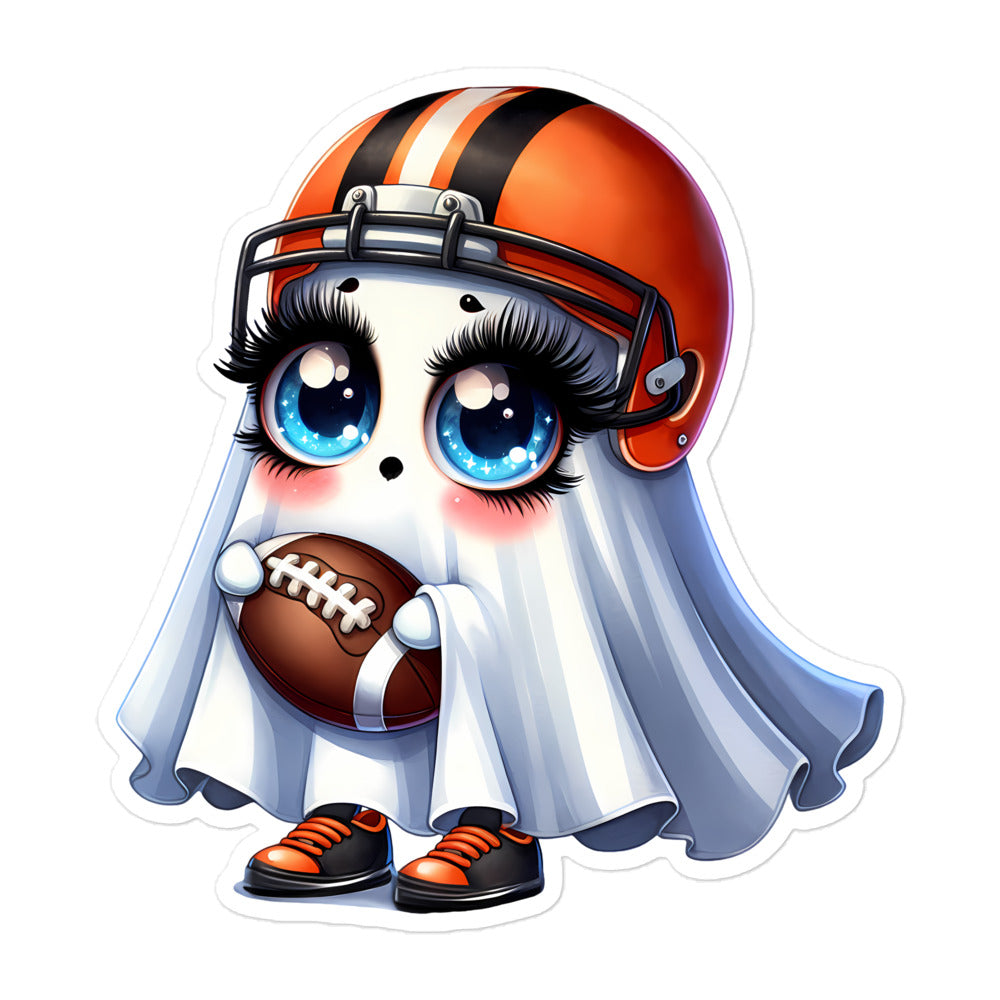 Cute ghost football Halloween sticker GHFB01
