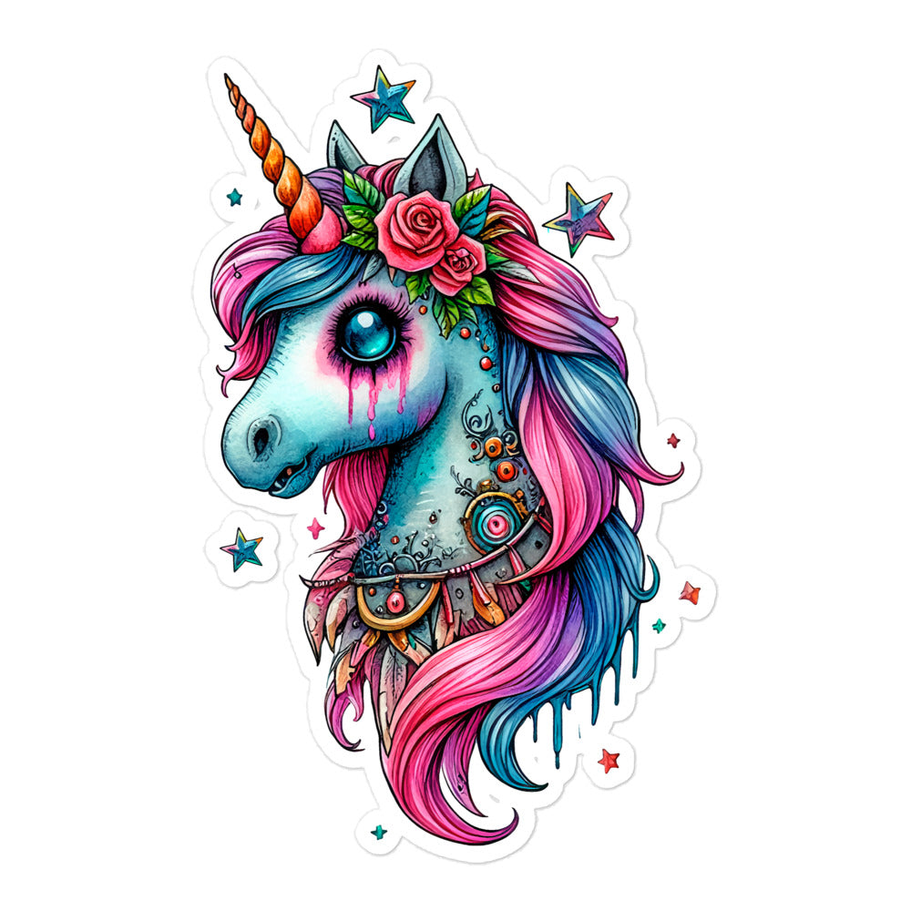 Zombie Unicorn Halloween sticker ZMUC02