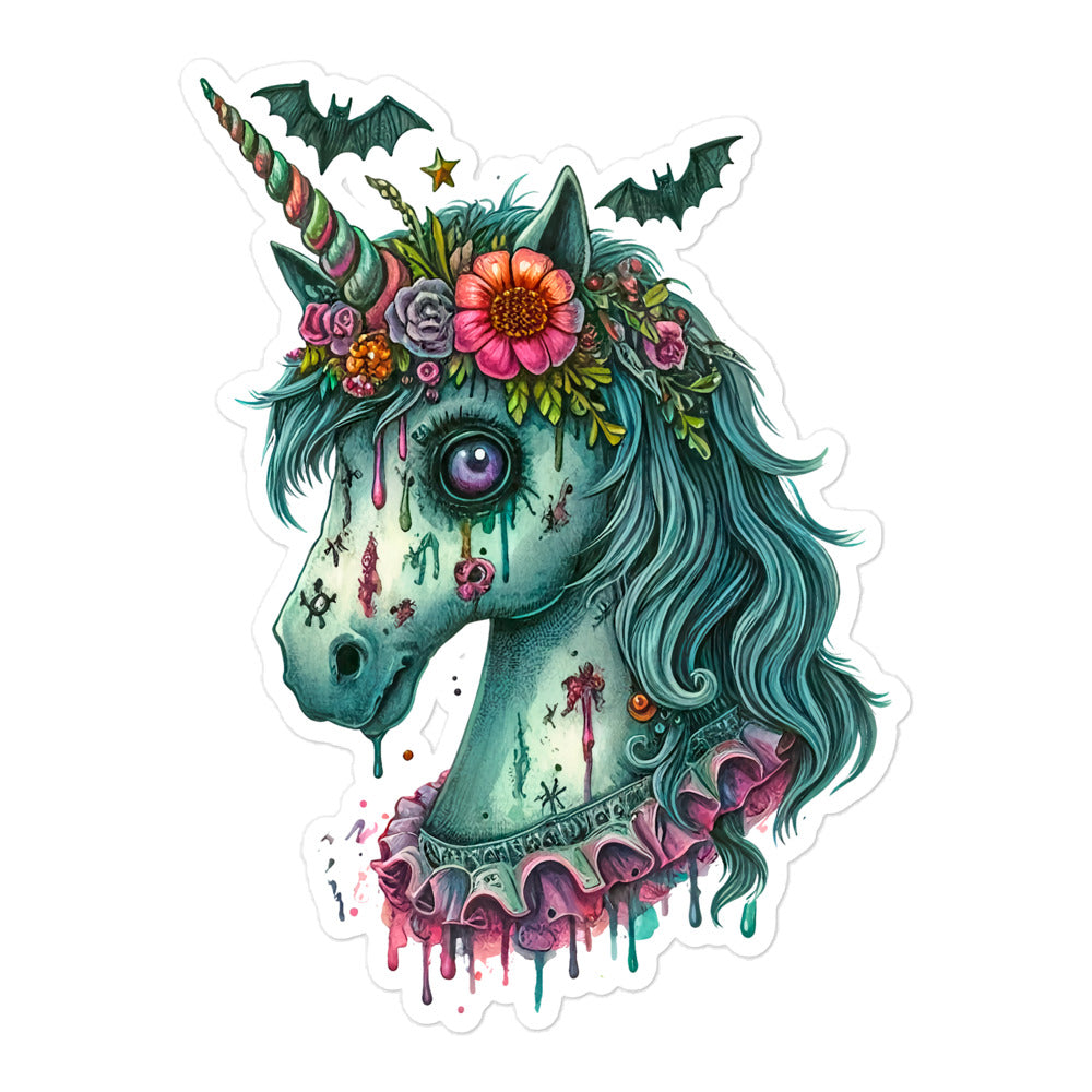 Zombie Unicorn Halloween sticker ZMUC04
