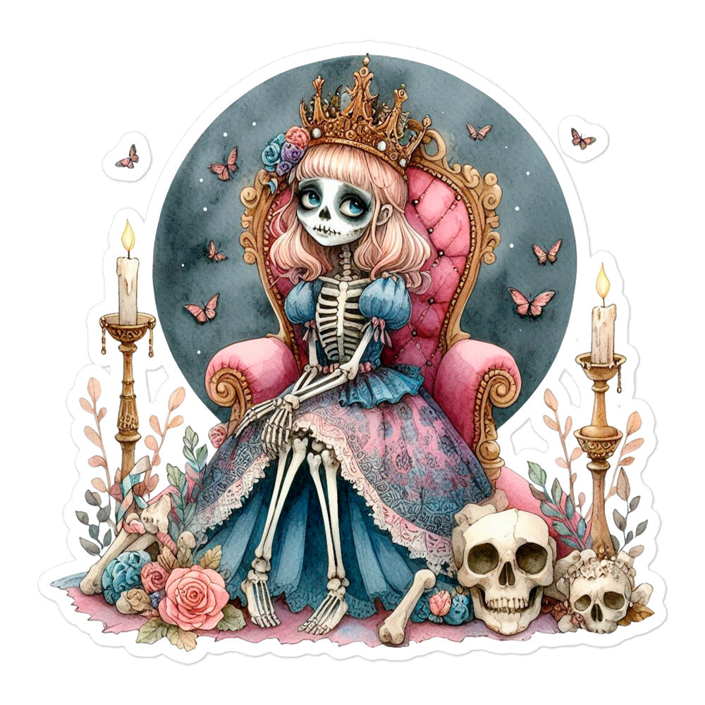 Zombie princess Halloween sticker ZMPR03