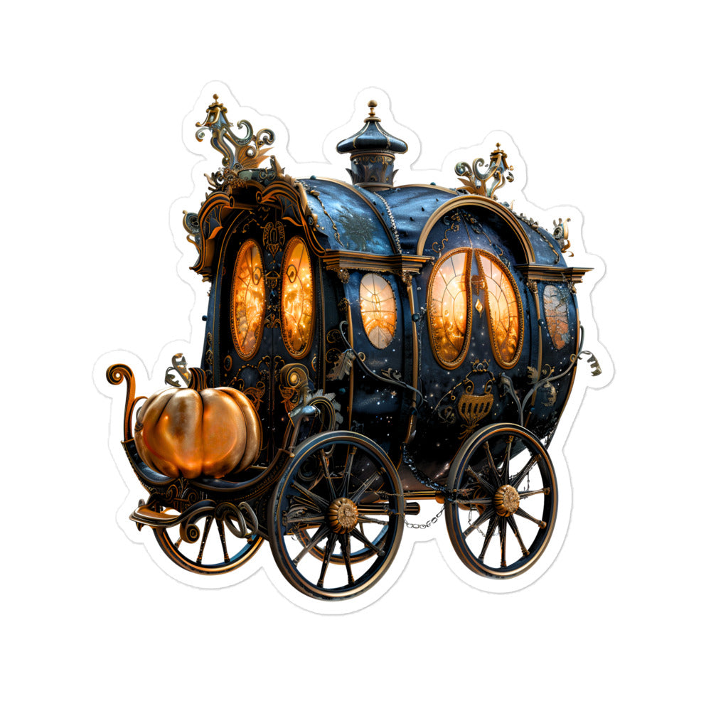 Steampunk carriage Halloween sticker HCRV03