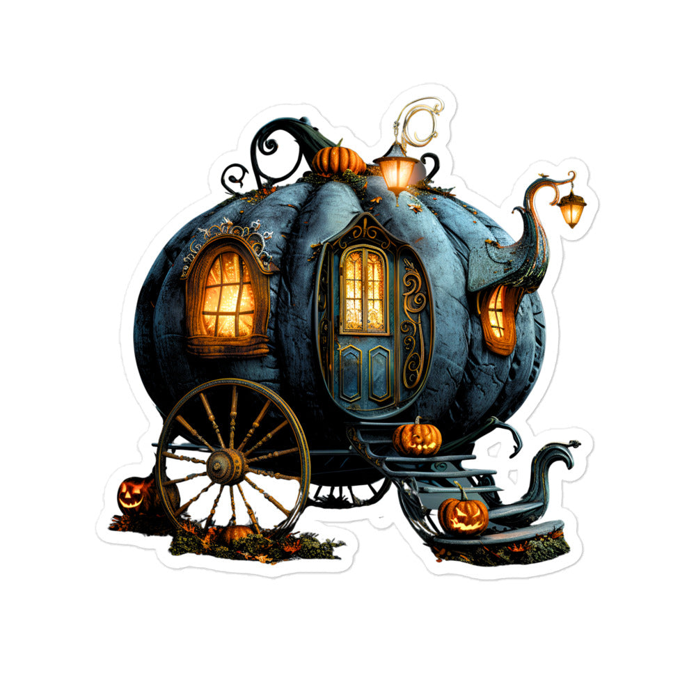 Steampunk carriage Halloween sticker HCRV04