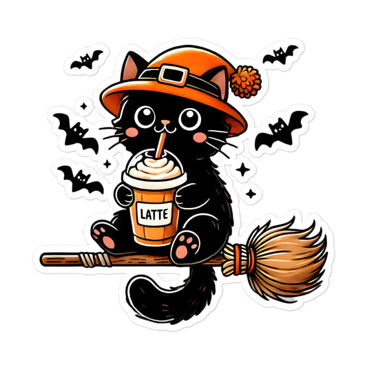 Black cat Halloween sticker BLCT03