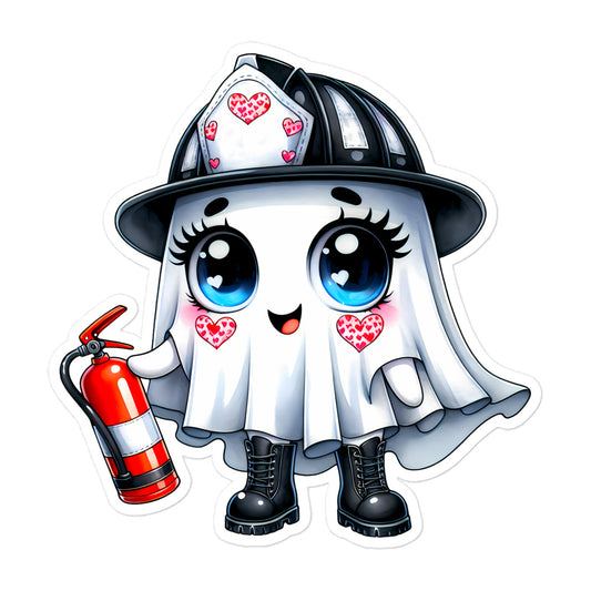 Ghost Fireman Halloween sticker GFHS03