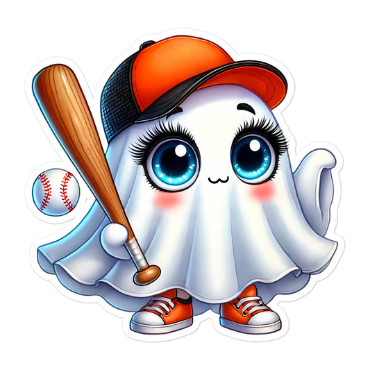 Ghost Baseball Halloween sticker GBSB02