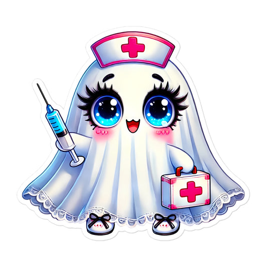 Ghost Nurse Halloween sticker GHNR02