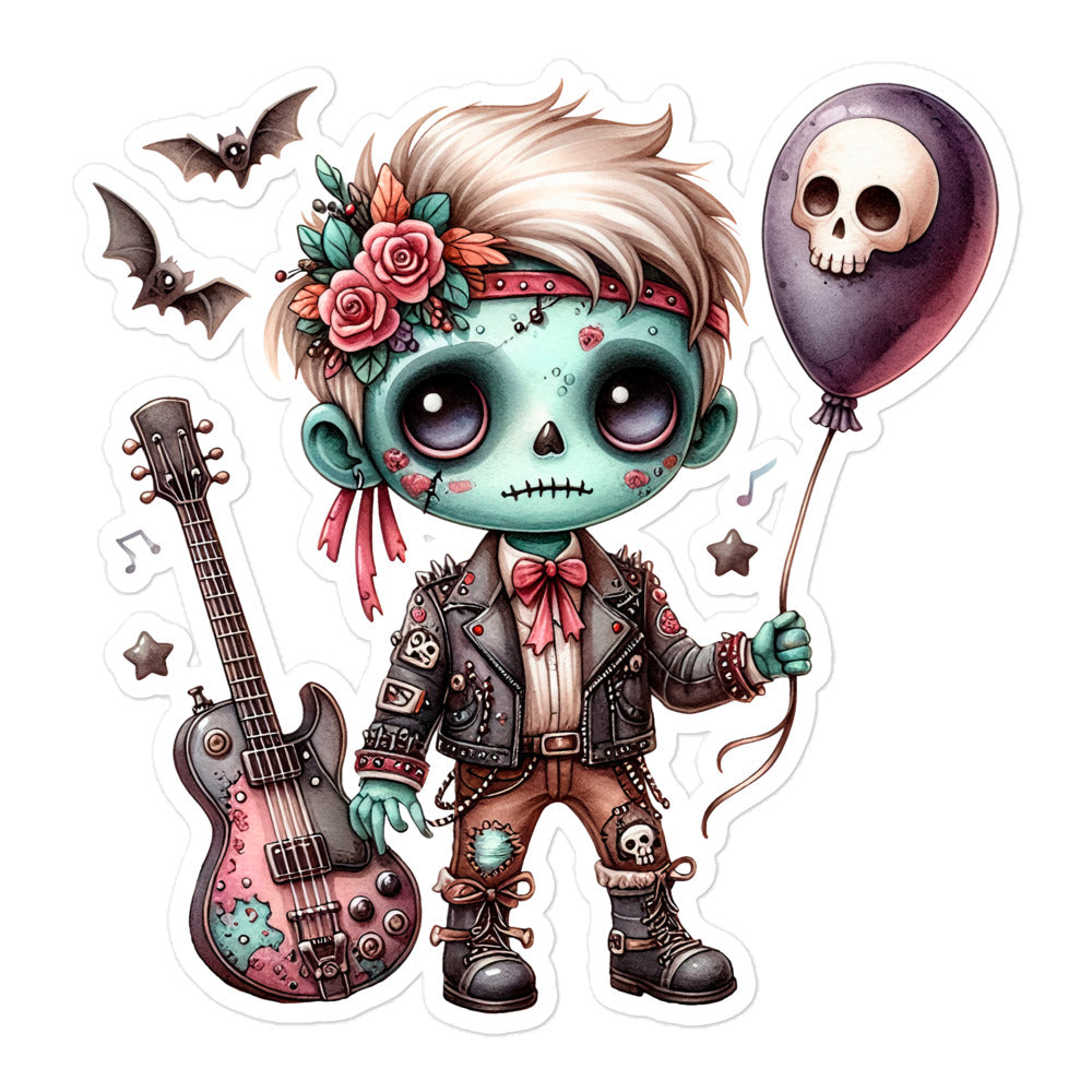 Zombie rock Halloween sticker ZMRC03
