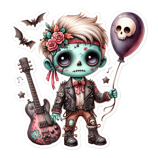Zombie rock Halloween sticker ZMRC03