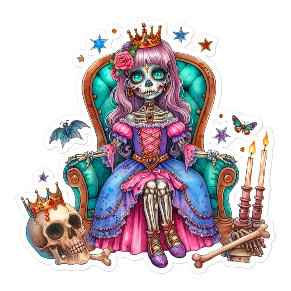 Zombie princess Halloween sticker ZMPR02