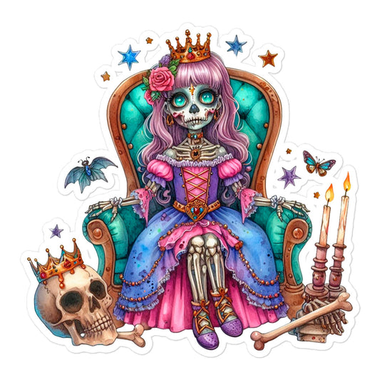 Zombie princess Halloween sticker ZMPR02