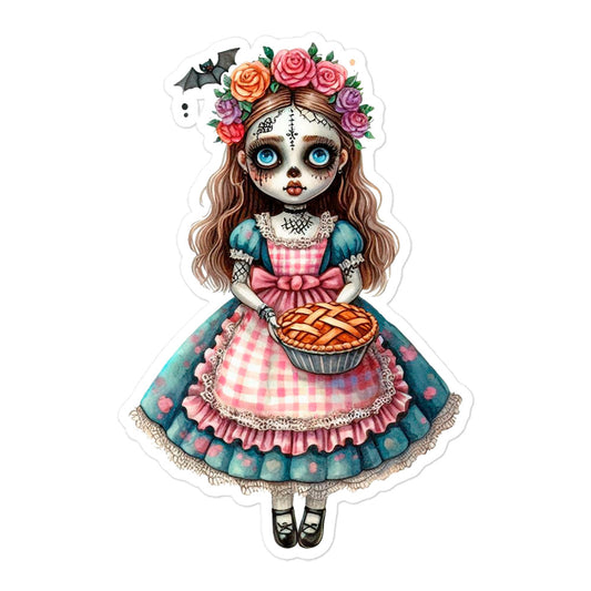 Zombie doll Halloween sticker ZMDL04
