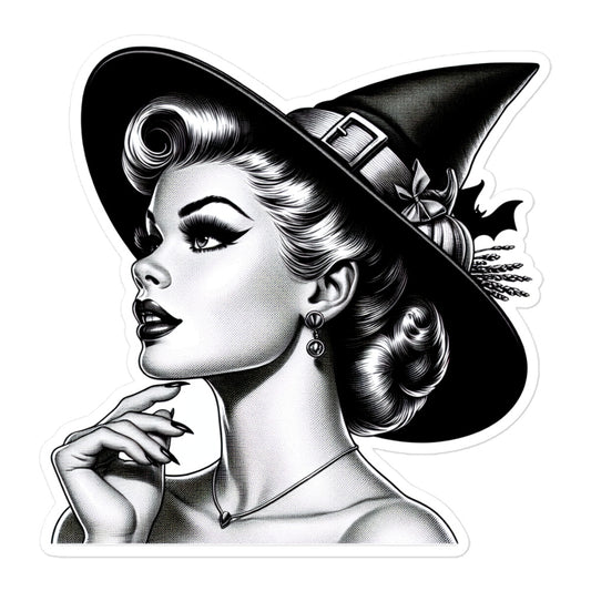 Witch Halloween retro sticker HLWT02