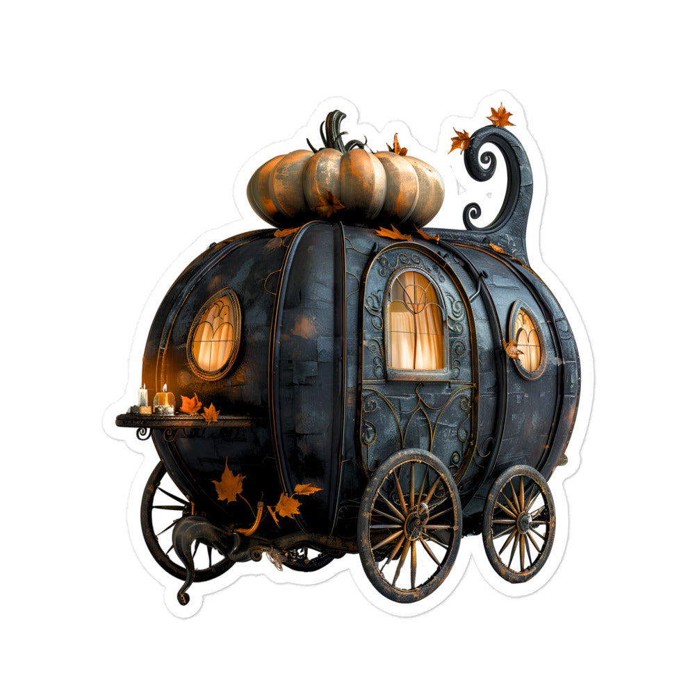 Halloween carriage steampunk sticker HCRV02