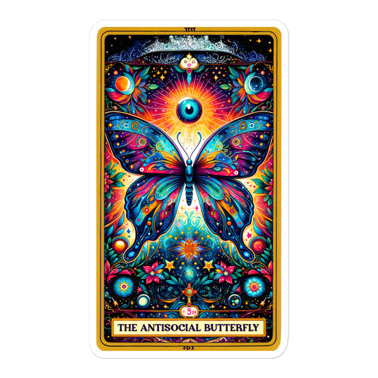 Funny tarot stickers Antisocial Butterfly TF1P12
