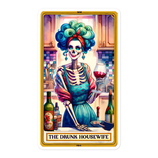 Funny tarot stickers Drunk Housewife TF1P41