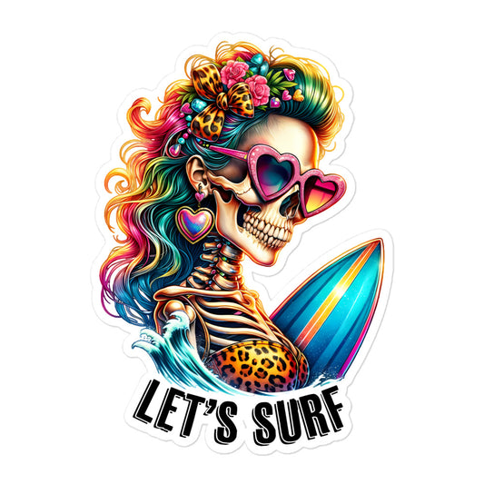 Surf skull sticker ARSK04