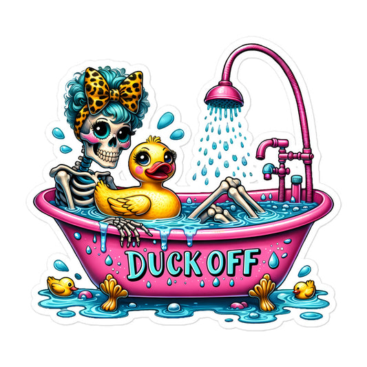 Duck off skull sticker ARSK03