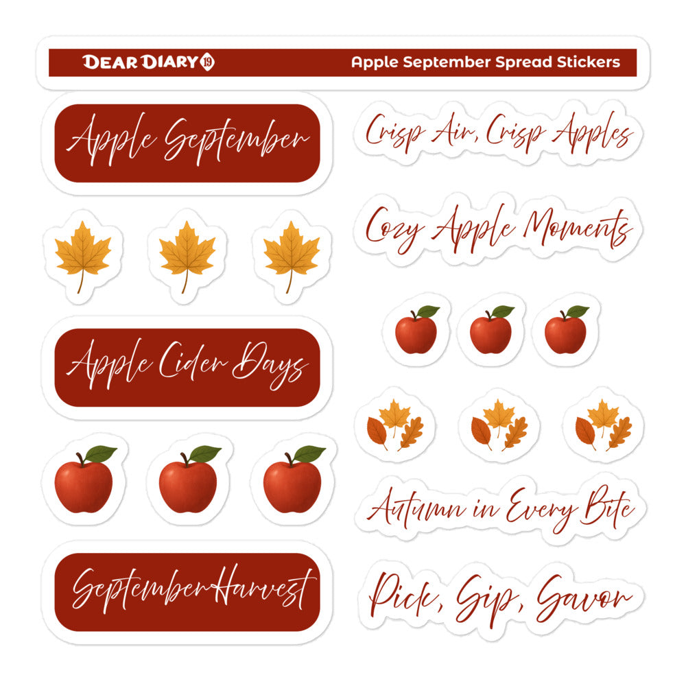 Apple September spread stickers sheets bundle SPB1P03