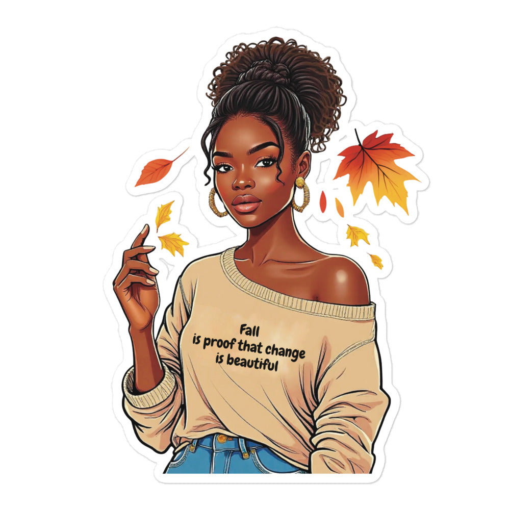 Fall autumn girl sticker FG1P09