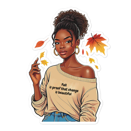 Fall autumn girl sticker FG1P09