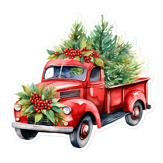 Christmas sticker holiday truck  MIHC08