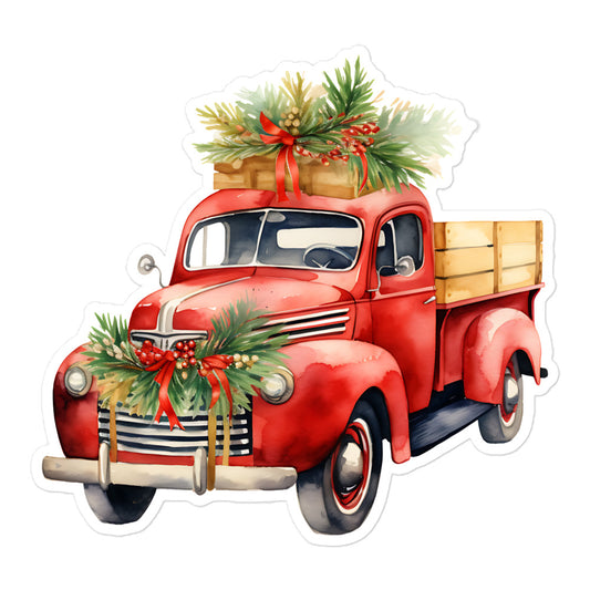 Christmas sticker holiday truck MIHC12