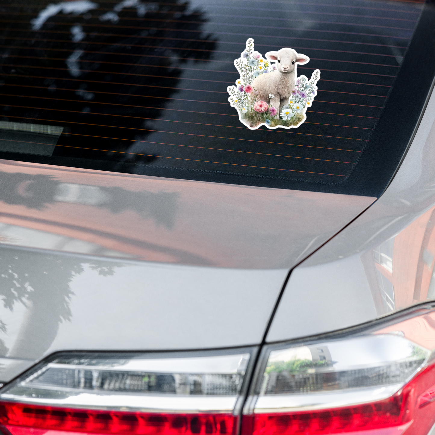 Floral Baby Lamb sticker - FM1P02