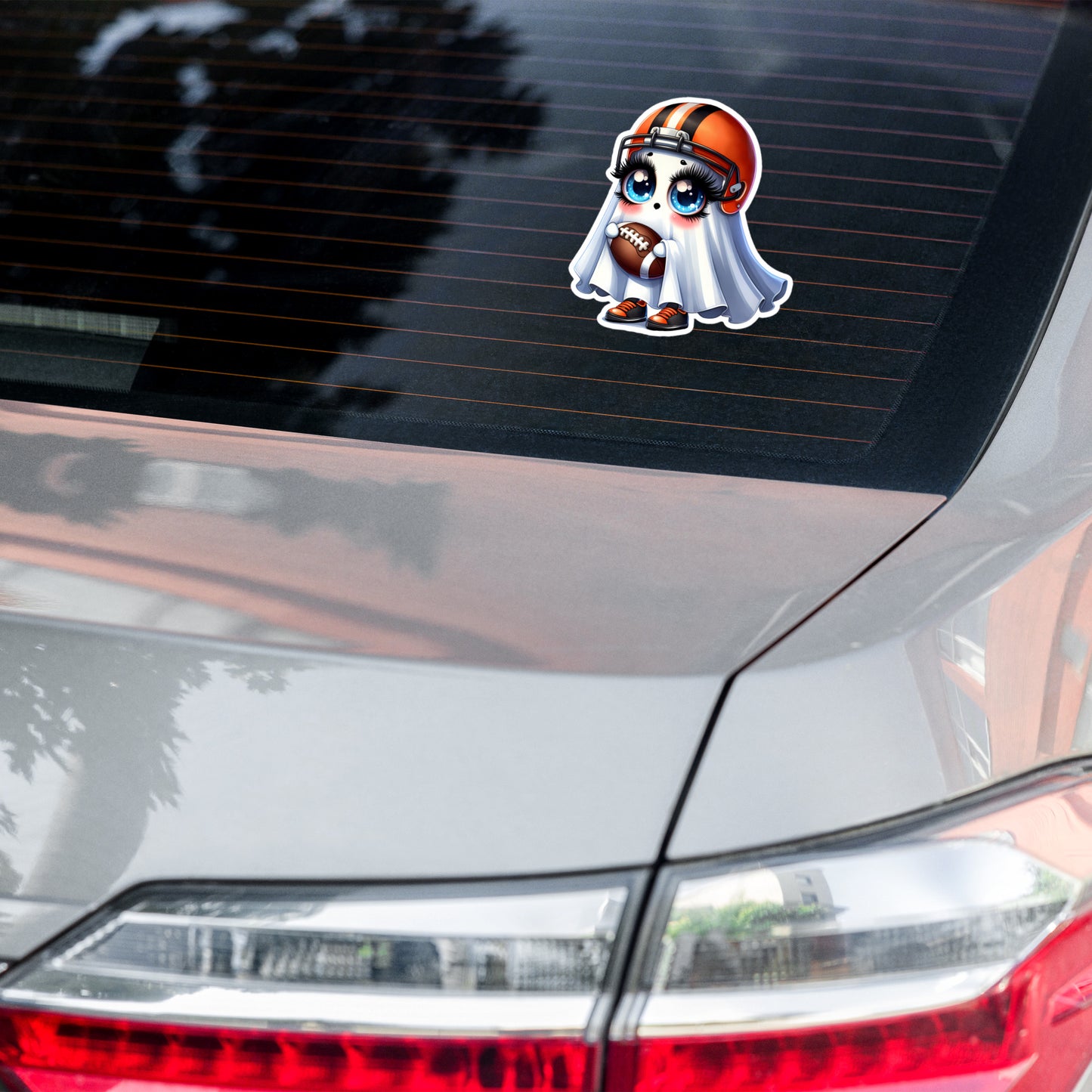 Cute ghost football Halloween sticker GHFB01