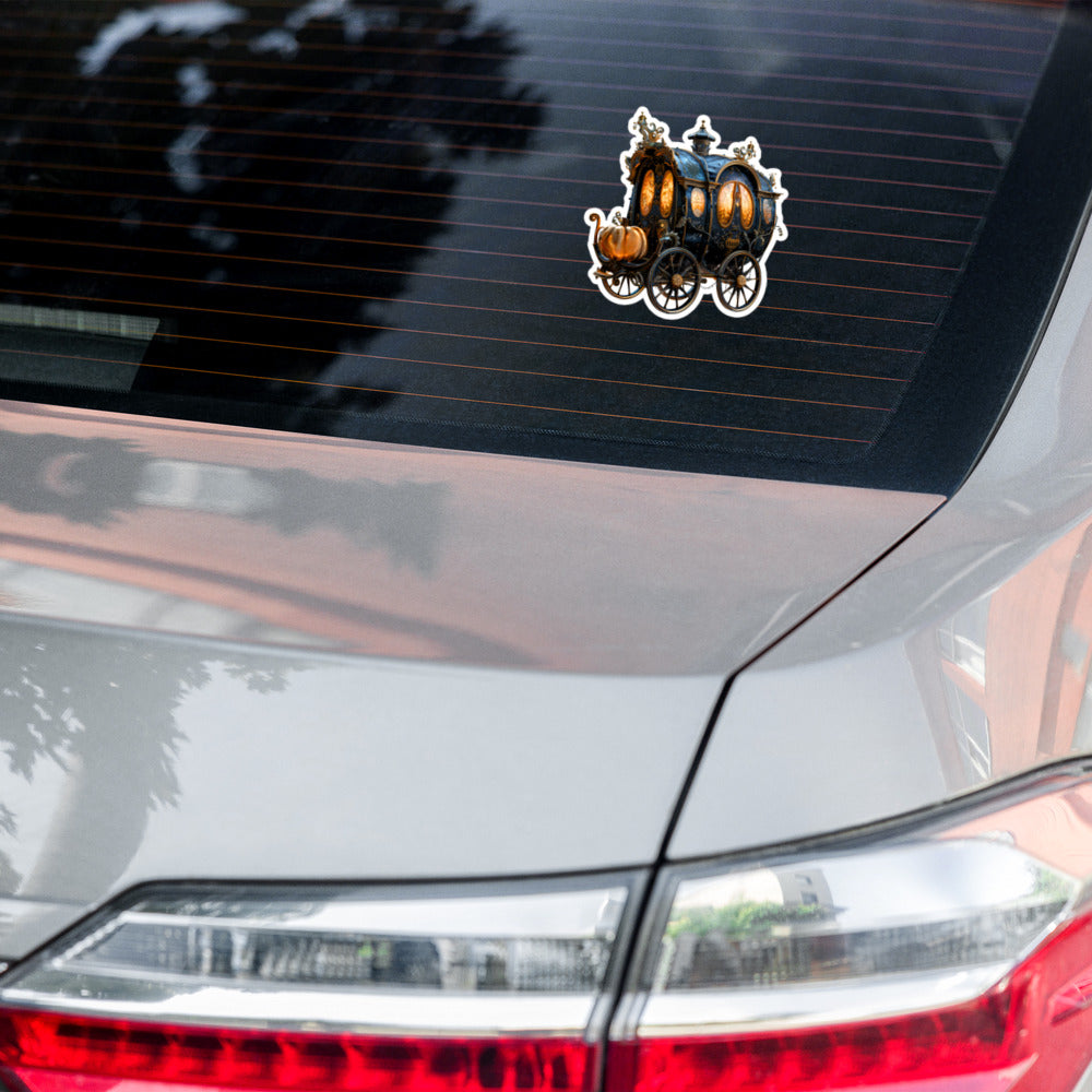 Steampunk carriage Halloween sticker HCRV03