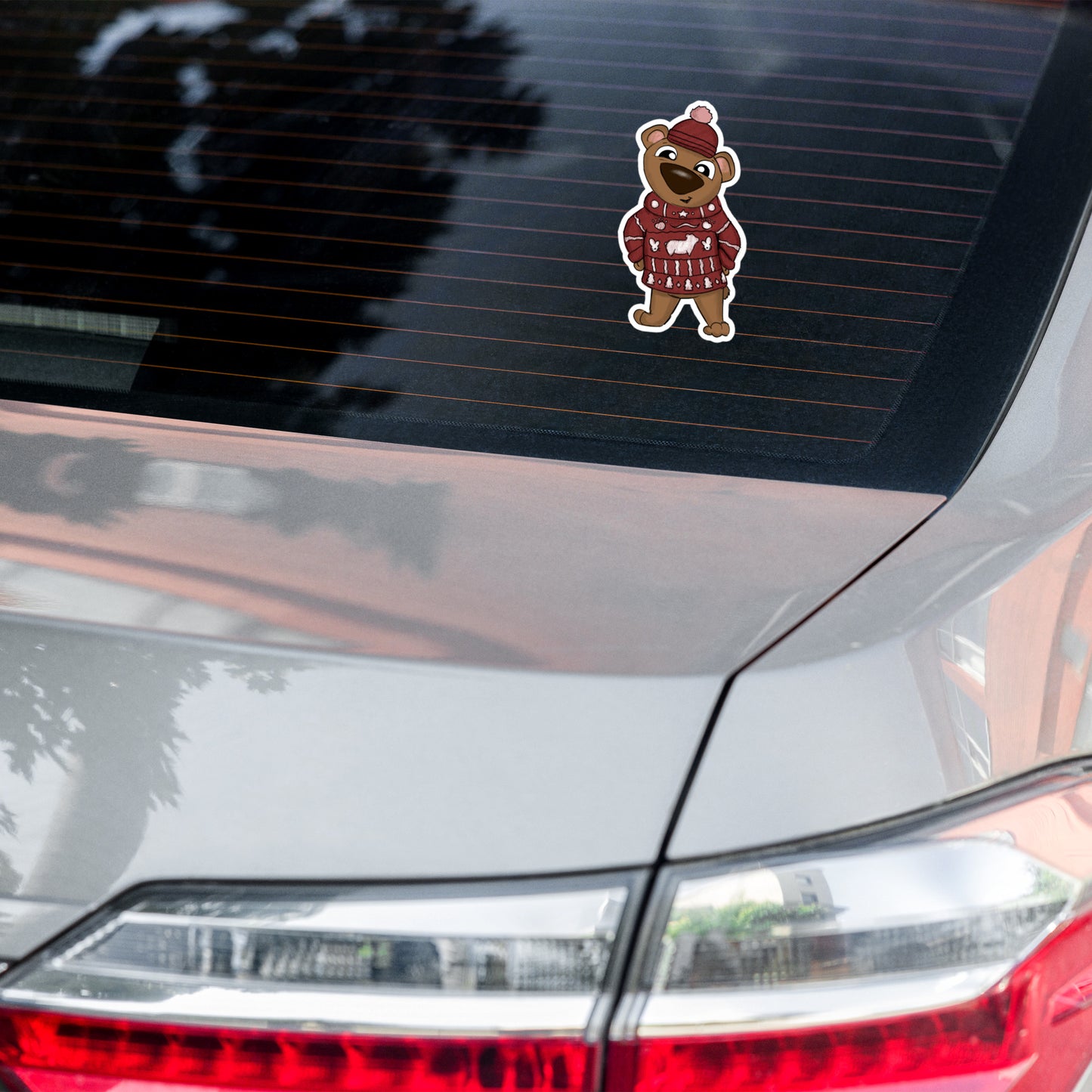 Bear in ugly sweater winter sticker UGSC02